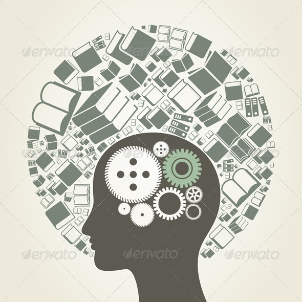 GraphicRiver Head Made of Books 7286718 GraphicRiver Head Made of Books 7286718