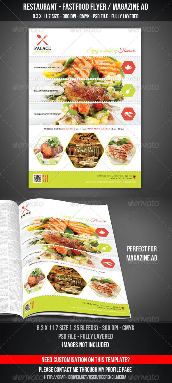 GraphicRiver Restaurant FastFood Flyer Magazine AD 7286854 GraphicRiver Restaurant FastFood Flyer Magazine AD 7286854