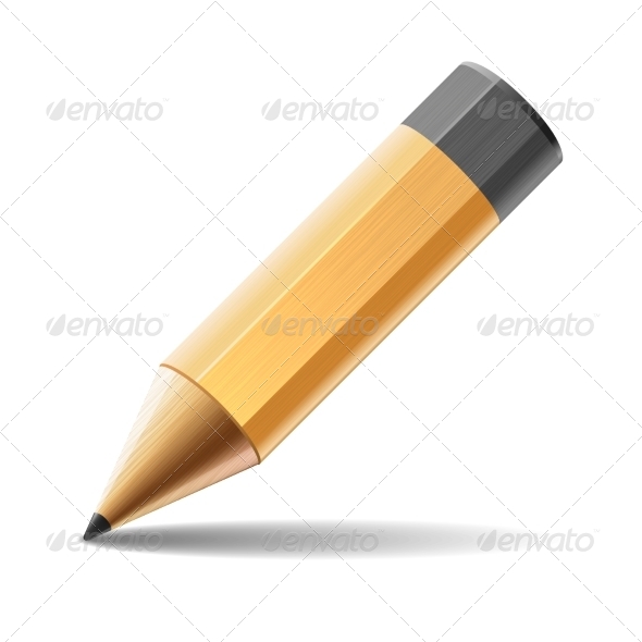 Pencil Isolated on White Background (Concepts)