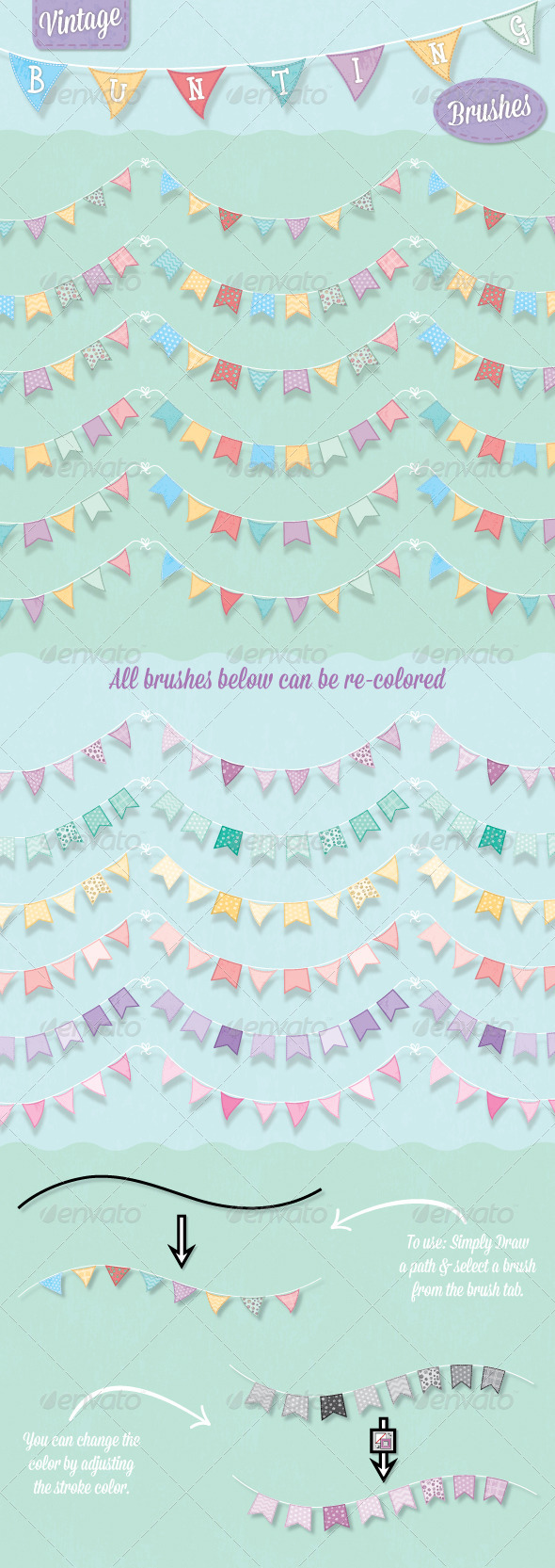 GraphicRiver Vintage Bunting Brushes 7288785 GraphicRiver Vintage Bunting Brushes 7288785