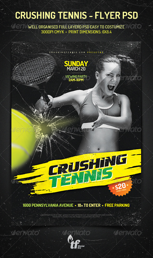 GraphicRiver Crushing Tennis Flyer PSD Template 7289646 GraphicRiver Crushing Tennis Flyer PSD Template 7289646