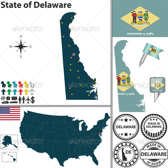 GraphicRiver Map of State Delaware USA 7289730 GraphicRiver Map of State Delaware USA 7289730