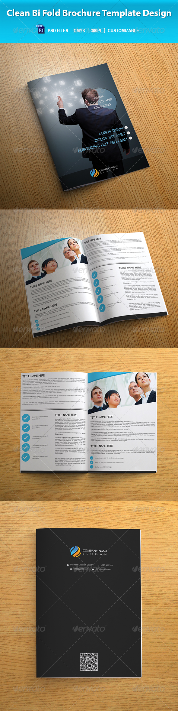 Clean Bi Fold Brochure Template Design (Corporate)