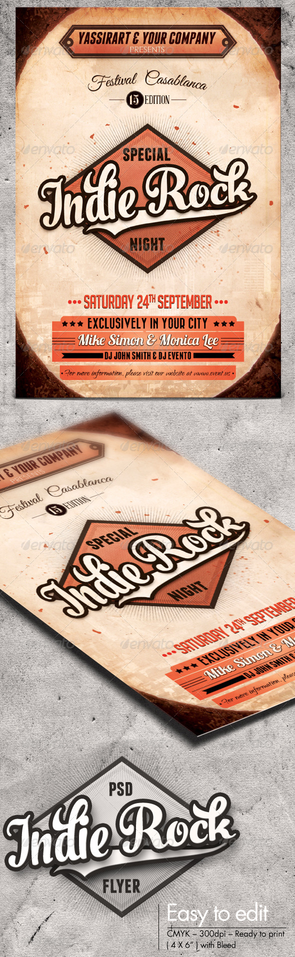 GraphicRiver Indie Rock Flyer Template 7291802 GraphicRiver Indie Rock Flyer Template 7291802