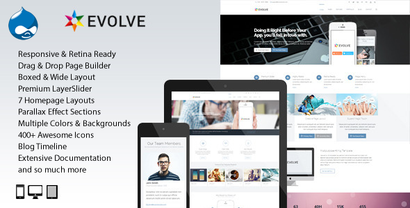 ThemeForest Evolve MultiPurpose Creative Drupal Theme 7251092