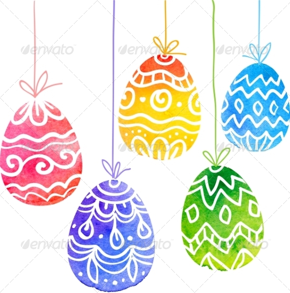 GraphicRiver Watercolor Painted Ornate Vector Easter Eggs 7294319 GraphicRiver Watercolor Painted Ornate Vector Easter Eggs 7294319
