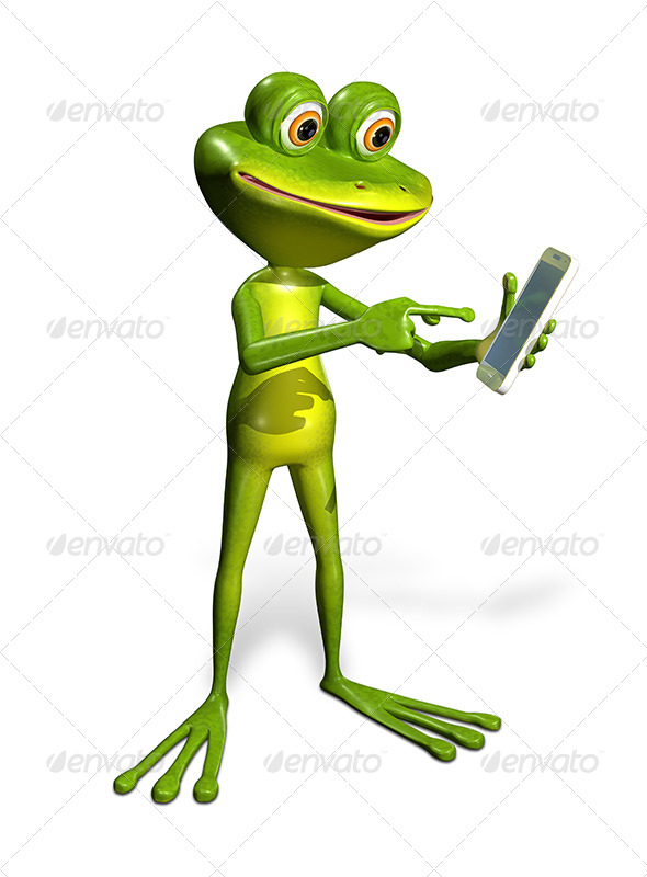 GraphicRiver Frog with a Smartphone 7296235 GraphicRiver Frog with a Smartphone 7296235