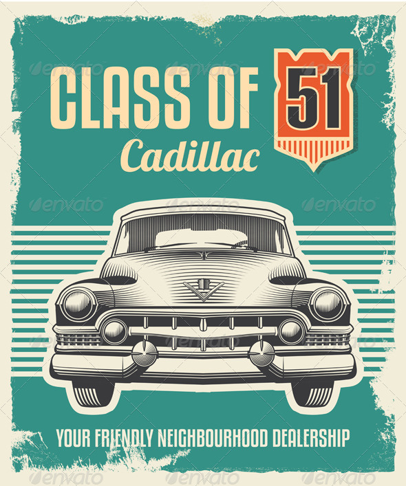 GraphicRiver Vintage Retro Sign Classic Car 7297848 GraphicRiver Vintage Retro Sign Classic Car 7297848