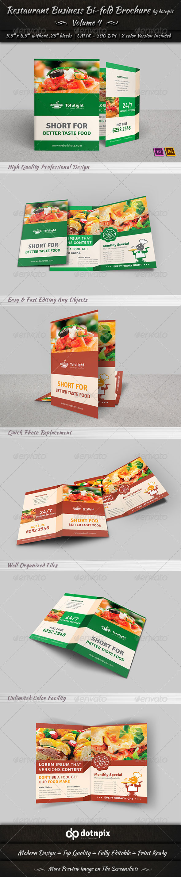 GraphicRiver Restaurant Business Bi-Fold Brochure Volume 4 7299141 GraphicRiver Restaurant Business Bi-Fold Brochure Volume 4 7299141
