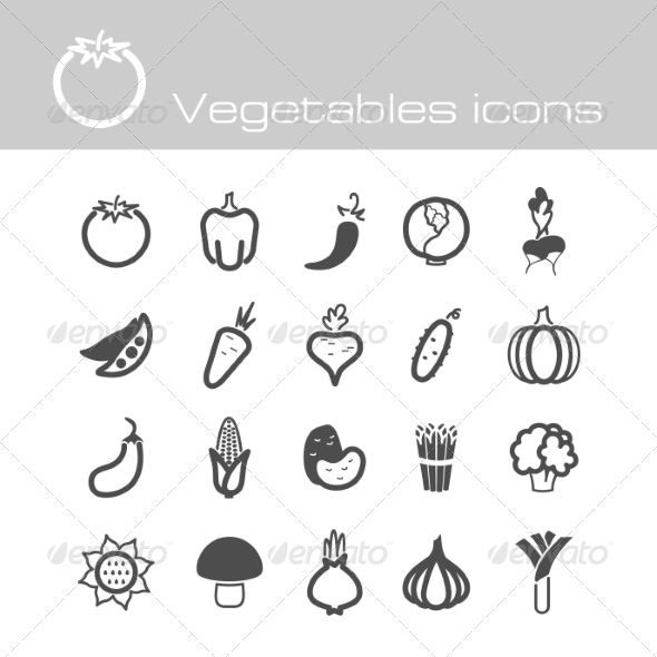 GraphicRiver Icons Set Vegetables 7301871 GraphicRiver Icons Set Vegetables 7301871