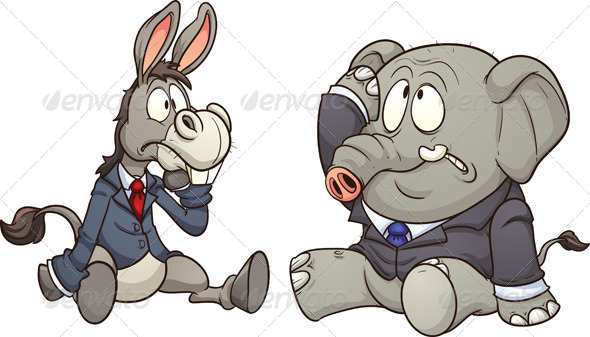 GraphicRiver Donkey and Elephant 7301920 GraphicRiver Donkey and Elephant 7301920