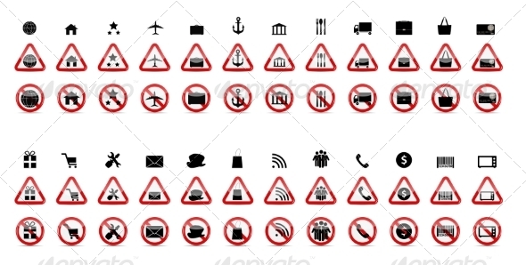 GraphicRiver Set of Prohibition Signs 7301954 GraphicRiver Set of Prohibition Signs 7301954