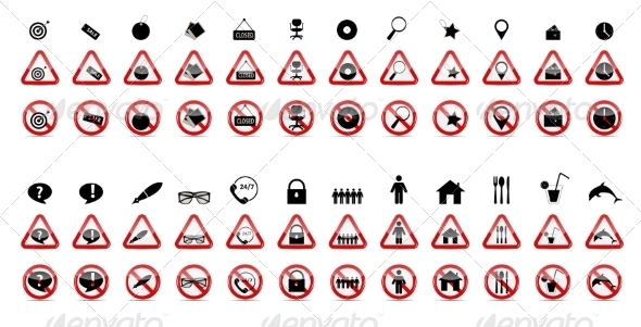 GraphicRiver Set of Prohibition Signs 7301959 GraphicRiver Set of Prohibition Signs 7301959