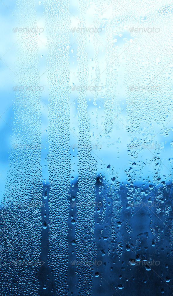 Natural water drops on glass (Misc) Photo Download