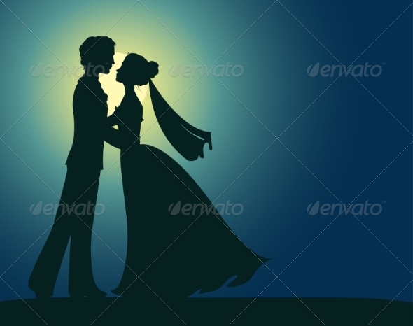 GraphicRiver Silhouettes of Bride and Groom 7305754 GraphicRiver Silhouettes of Bride and Groom 7305754