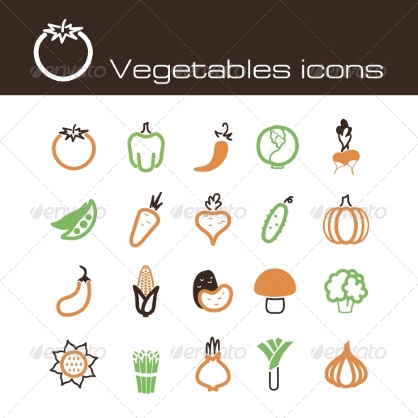 GraphicRiver Icons Set Vegetables 7305759 GraphicRiver Icons Set Vegetables 7305759