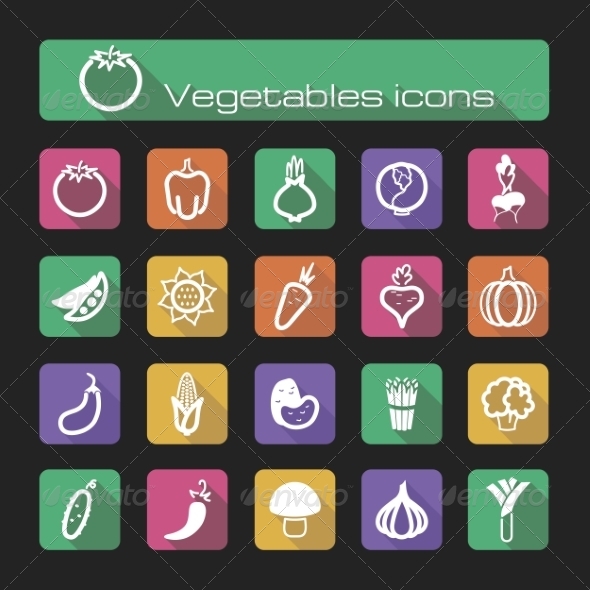 GraphicRiver Icons Set Vegetables 7305764 GraphicRiver Icons Set Vegetables 7305764
