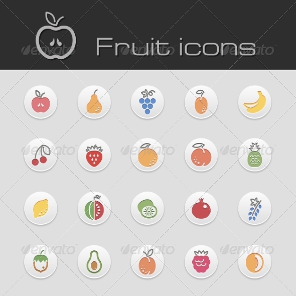 GraphicRiver Icons Set Fruits 7305785 GraphicRiver Icons Set Fruits 7305785