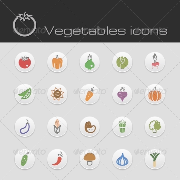 GraphicRiver Icons Set Vegetables 7305801 GraphicRiver Icons Set Vegetables 7305801