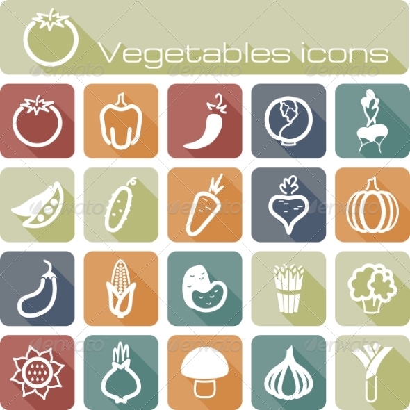 GraphicRiver Icons Set Vegetables 7305804 GraphicRiver Icons Set Vegetables 7305804