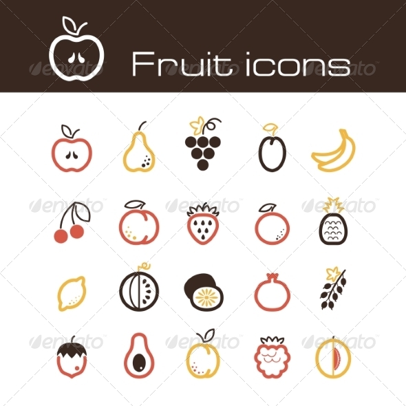 GraphicRiver Icons Set Fruits 7305841 GraphicRiver Icons Set Fruits 7305841