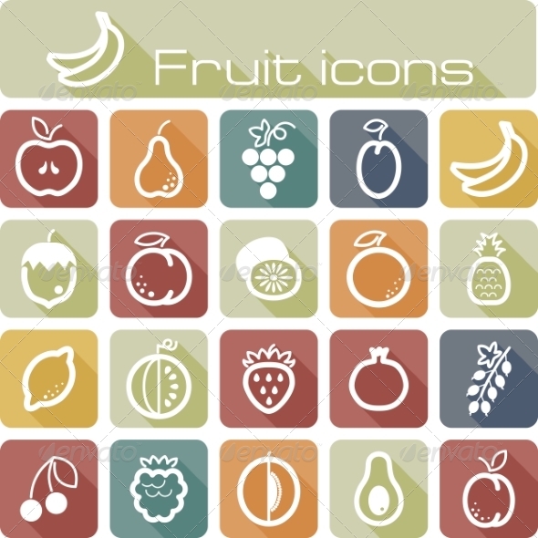 GraphicRiver Icons Set Fruits 7305843 GraphicRiver Icons Set Fruits 7305843
