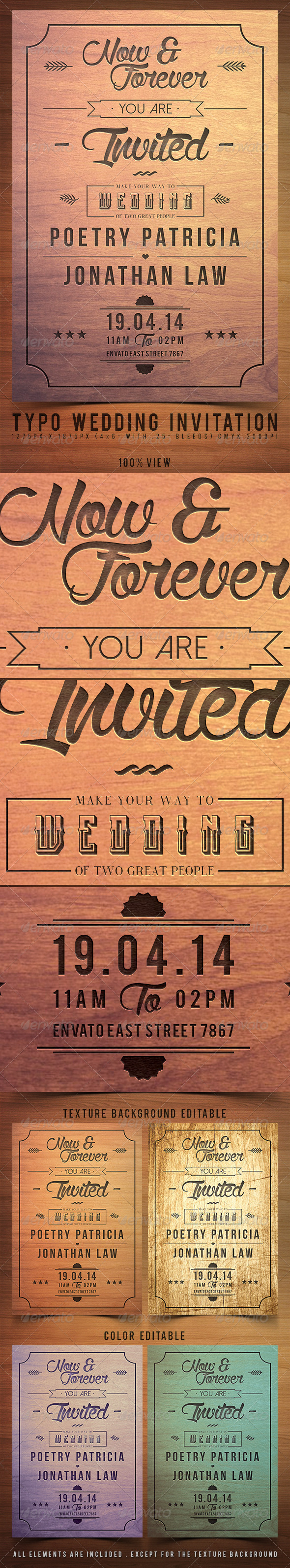 GraphicRiver Typo Wedding Invitation 7298698 GraphicRiver Typo Wedding Invitation 7298698