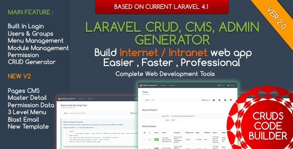 CodeCanyon Laravel CMS CRUD Builder Administrator 7194641 CodeCanyon Laravel CMS CRUD Builder Administrator 7194641