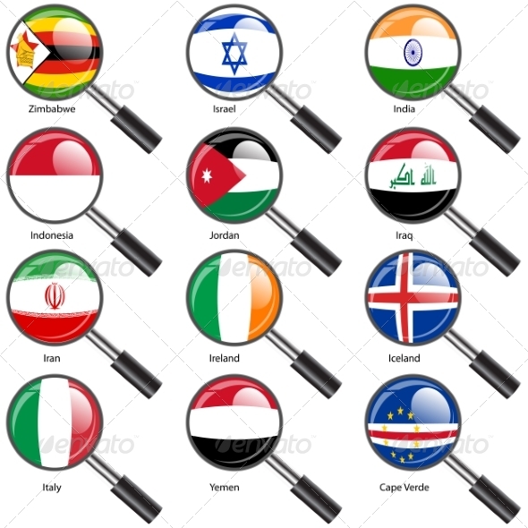 GraphicRiver Set Flags of World Sovereign States Magnifying Glass 7309853 GraphicRiver Set Flags of World Sovereign States Magnifying Glass 7309853