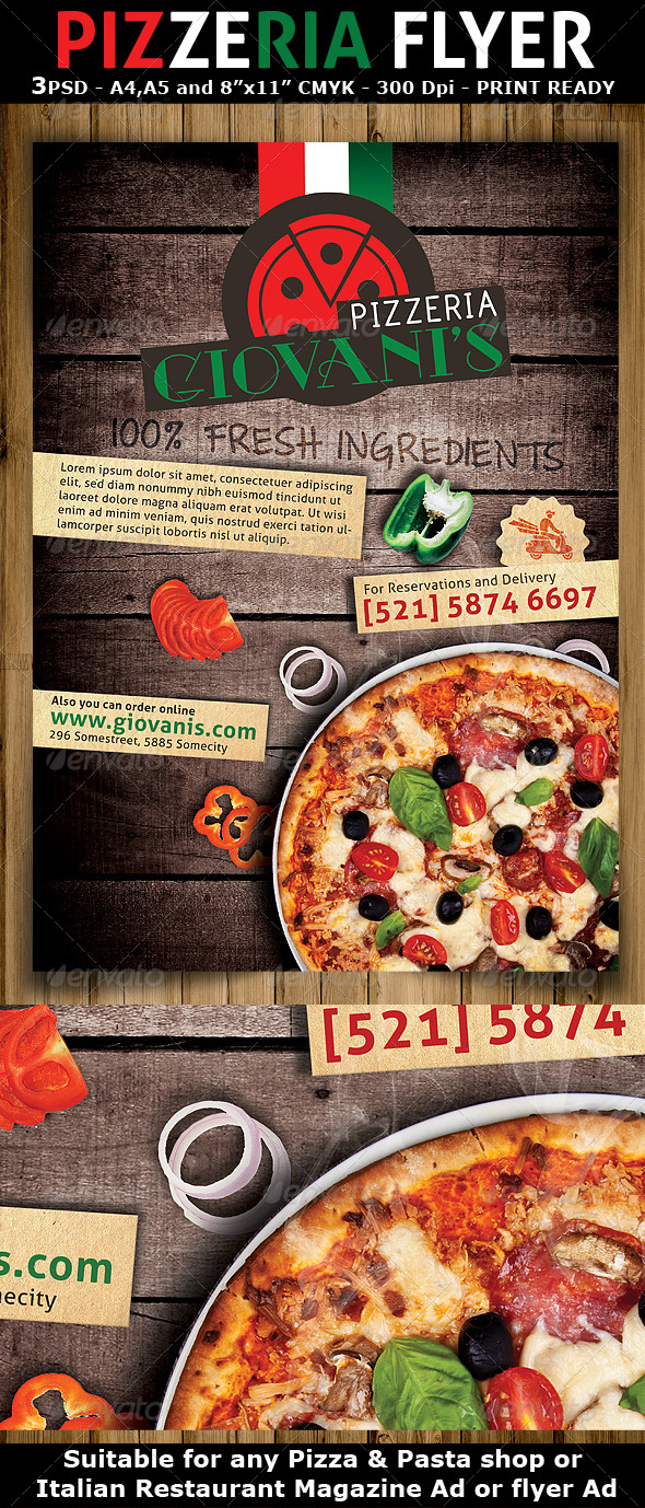 GraphicRiver Pizzeria Italian Restaurant Ad Flyer Template 7311128 GraphicRiver Pizzeria Italian Restaurant Ad Flyer Template 7311128