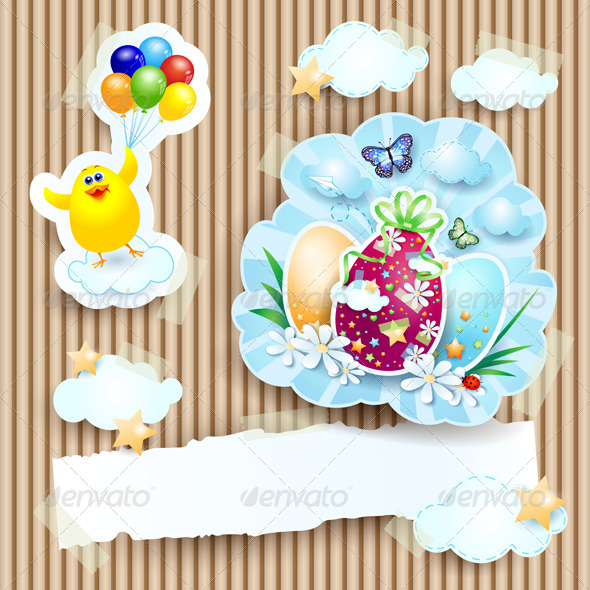 GraphicRiver Easter Illustration with Chick and Eggs 7312275 GraphicRiver Easter Illustration with Chick and Eggs 7312275