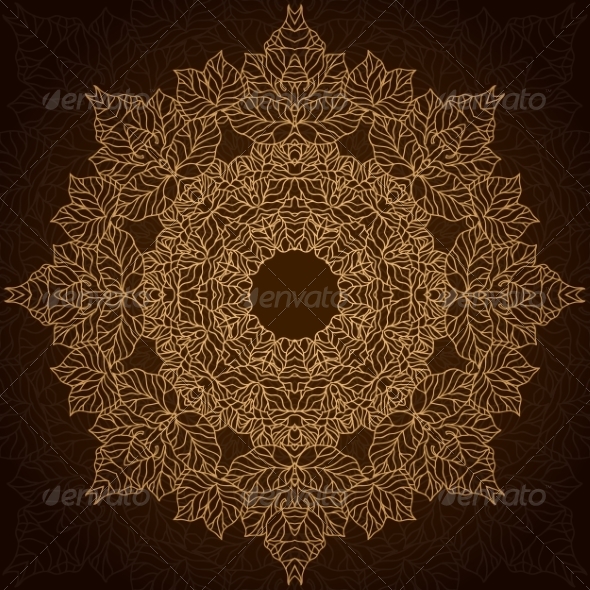 GraphicRiver Brown and Gold Lace Circle Ornament 7314152 GraphicRiver Brown and Gold Lace Circle Ornament 7314152