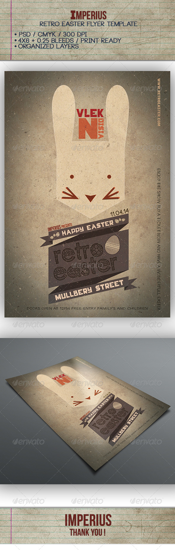 GraphicRiver Retro Easter Flyer 7314182 GraphicRiver Retro Easter Flyer 7314182