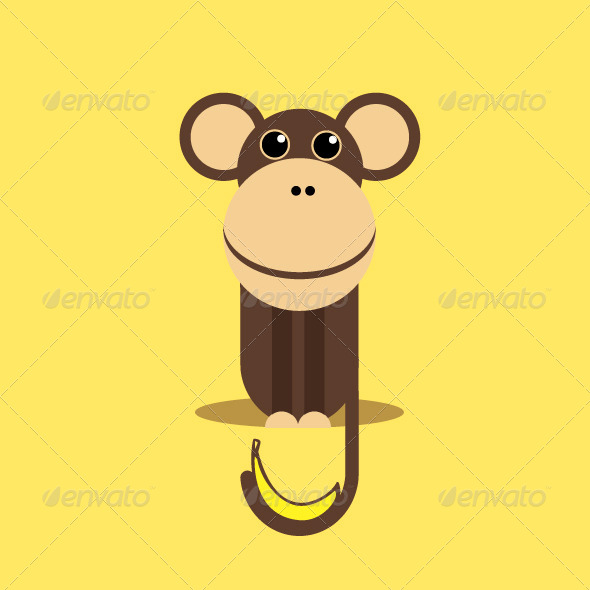 GraphicRiver Monkey with Banana 7314606 GraphicRiver Monkey with Banana 7314606