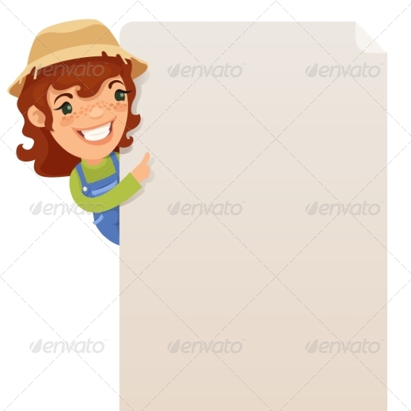 GraphicRiver Female Farmer Looking at Blank Poster 7314667 GraphicRiver Female Farmer Looking at Blank Poster 7314667