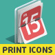 Printing Isometric Icon Set