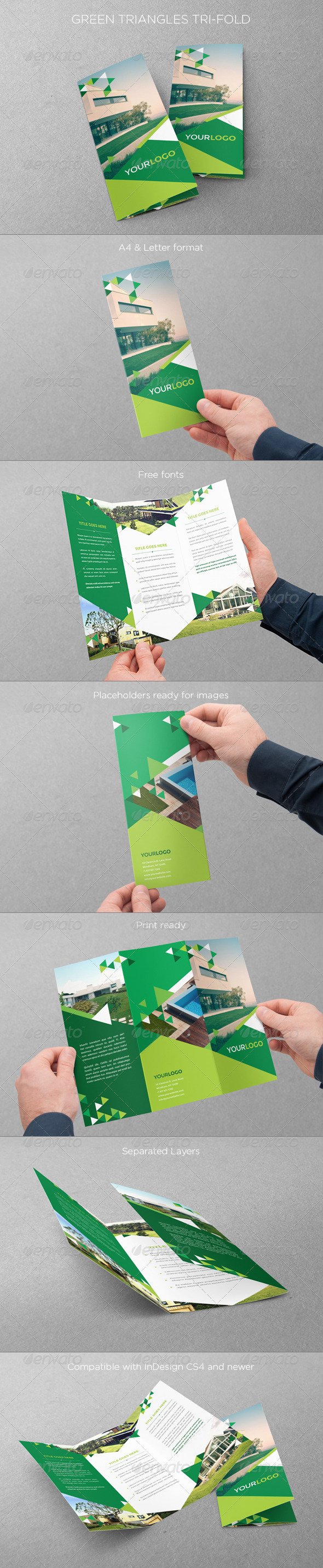 Green Triangles Trifold (Brochures)