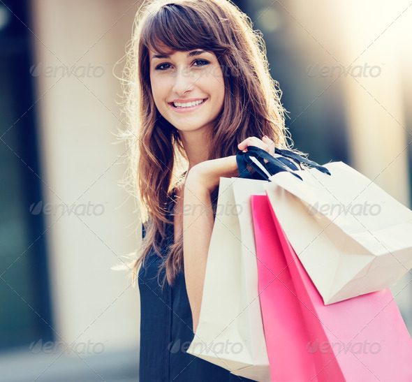 Happy Woman Shopping (Misc) Photo Download