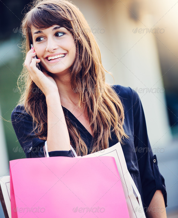 Happy Woman Shopping (Misc) Photo Download