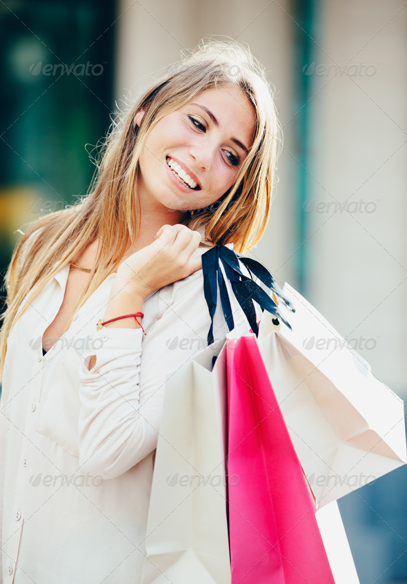 Happy Woman Shopping (Misc) Photo Download