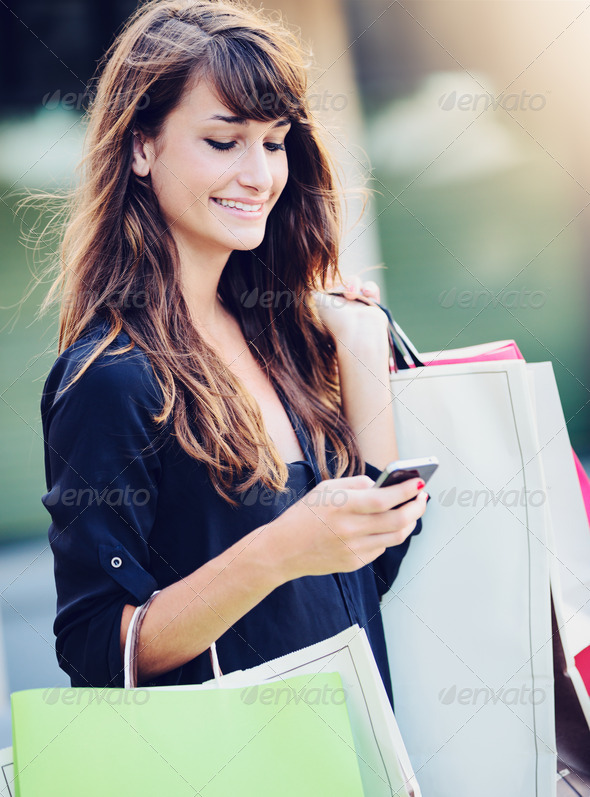 Happy Woman Shopping (Misc) Photo Download