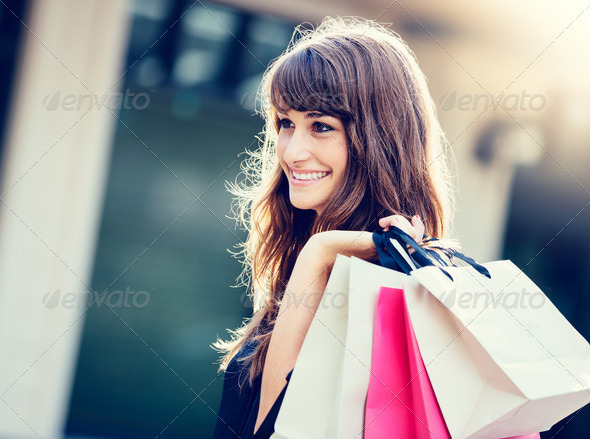 Happy Woman Shopping (Misc) Photo Download