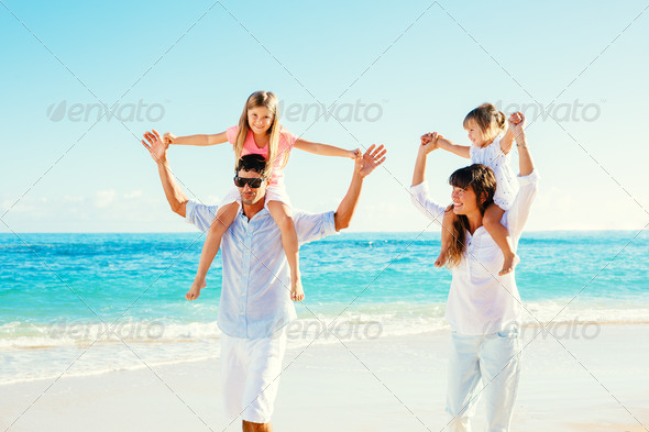 Happy Family at the Beach (Misc) Photo Download