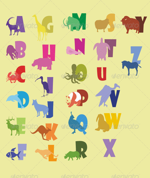 GraphicRiver Alphabeth Animal Digital Clipart 7317444 GraphicRiver Alphabeth Animal Digital Clipart 7317444