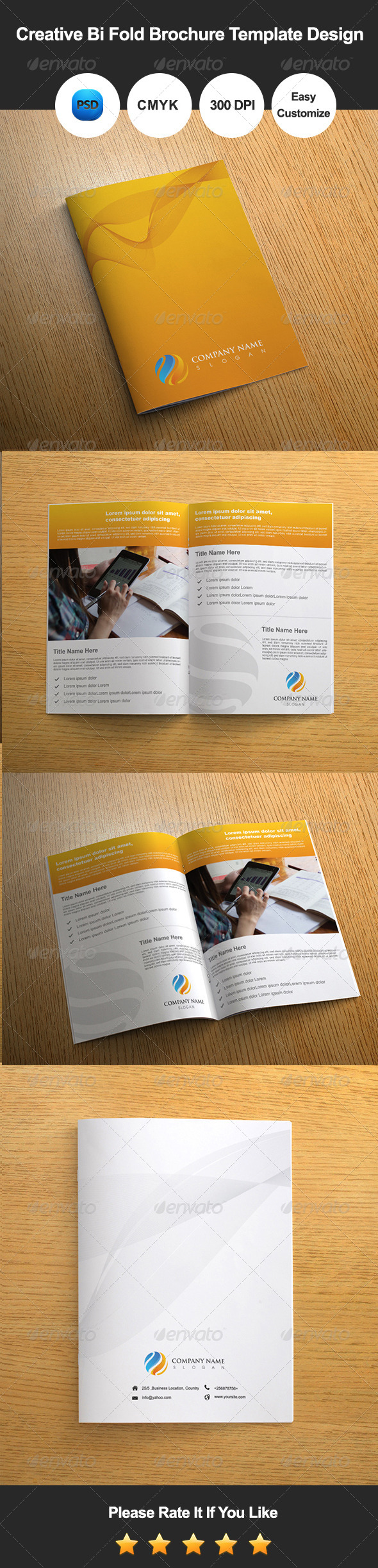 Creative Bi Fold Brochure Template Design (Corporate)