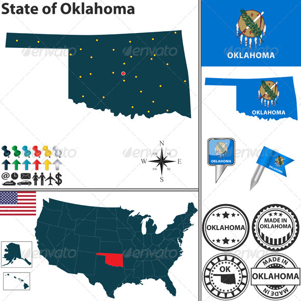 GraphicRiver Map of State Oklahoma USA 7322722 GraphicRiver Map of State Oklahoma USA 7322722