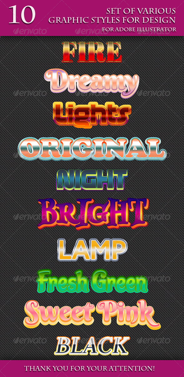 GraphicRiver Set of Various Graphic Styles for Adobe Illusrator 7323581 GraphicRiver Set of Various Graphic Styles for Adobe Illusrator 7323581