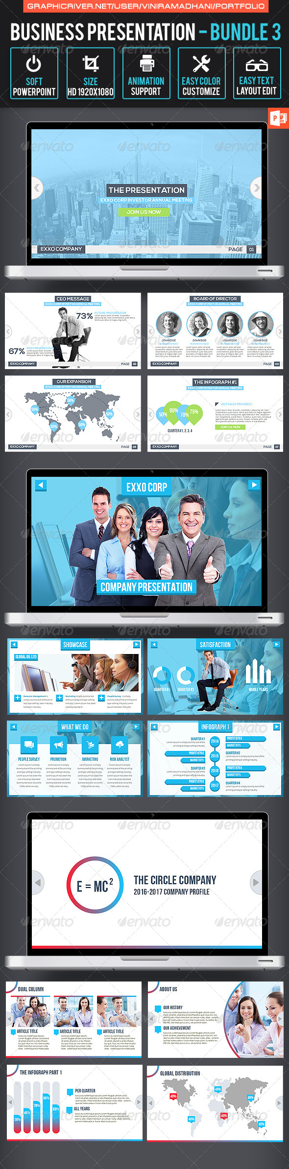 GraphicRiver Business Presentation Bundle 3 7324465 GraphicRiver Business Presentation Bundle 3 7324465