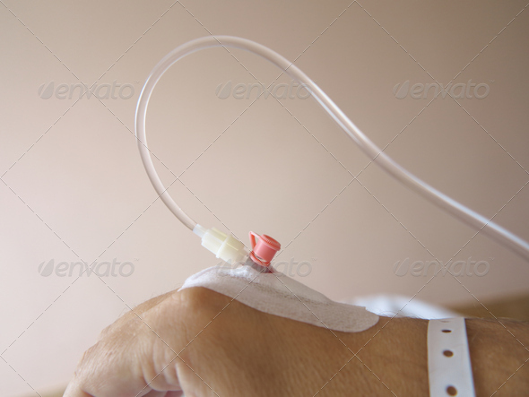 Patient's hand in the hospital with an IV (Misc) Photo Download