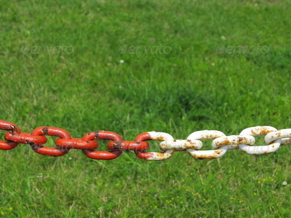 steel metal chain links segment green background (Misc) Photo Download